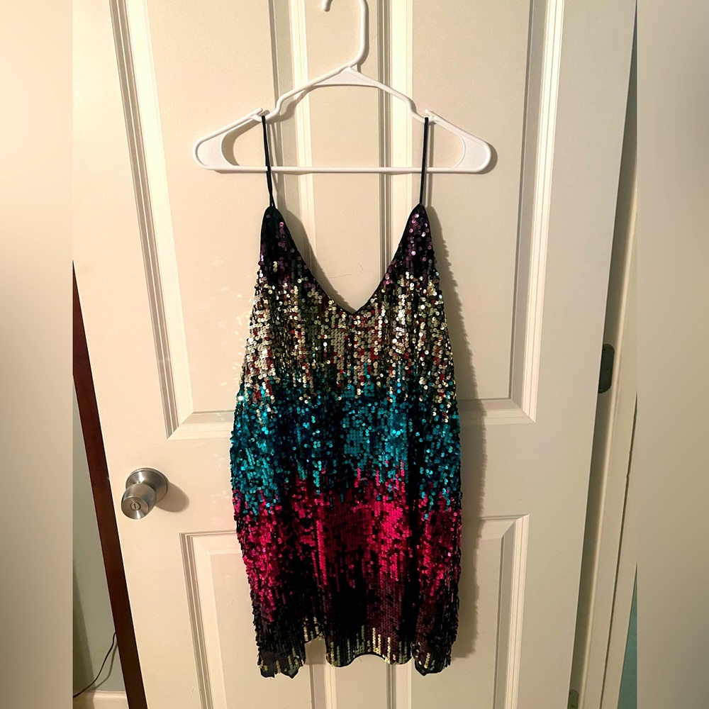 Sequin rainbow dress